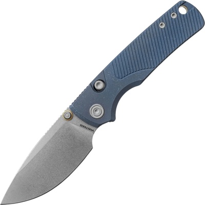 Vosteed Porcupine TiSlim 154CM Stonewash, Blue Titanium Top Liner Lock A4803