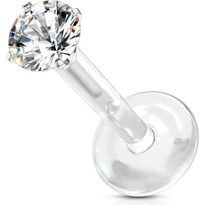 Šperky4U BioFlex piercing do brady zirkon LB0028C-120603