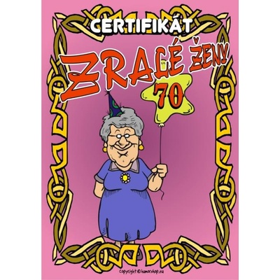 Certifikát zralé ženy 70