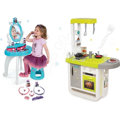 Smoby Set kuchynka elektronická Cherry so zvukmi+kozmetický stolík 2v1 Frozen 310908-15