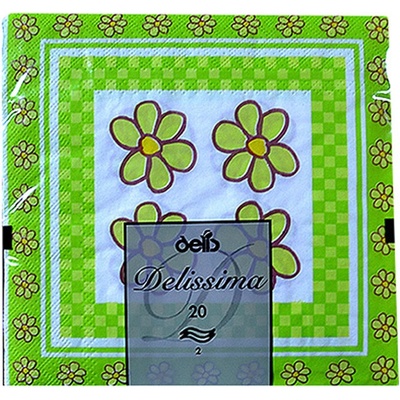 servítky Delissima Flóra zelená 33x33cm 20ks
