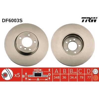 Brzdový kotúč TRW DF6003S