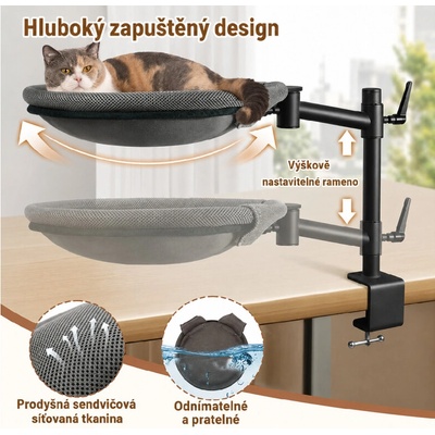 MaxZoo houpací síť na stůl se svorkou 37,8 cm