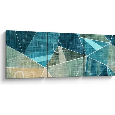 Obraz - Tyrkysová abstrakce, třídílný 90x30 cm
