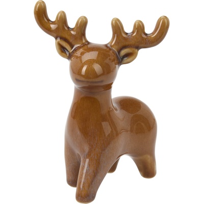 Vánoční porcelánový sob stojící 14,5 cm – béžový, H&L