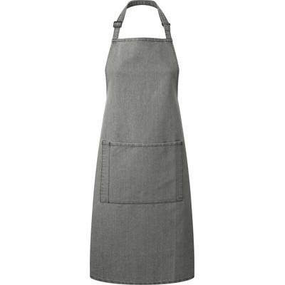 Premier PR 154 Zástěra s laclem a kapsou na břiše grey denim