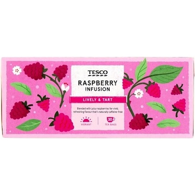Tesco Ovocný čaj s malinami a ibiškem 20 x 2 g