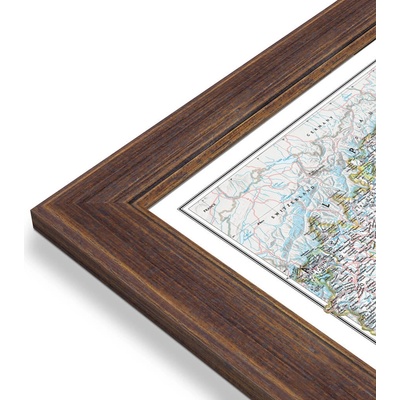 National Geographic Itálie - nástěnná mapa Classic 60 x 85 cm Varianta: mapa v dřevěném rámu, Provedení: Volta ořech