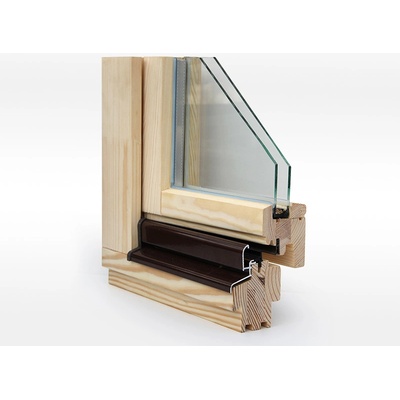 RADEX Dřevěné okno borovice EURO 68 mm 600 x 600 mm P – Hledejceny.cz