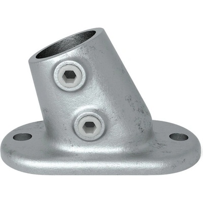 Pozinkovaná zesílená základová příruba pro trubku 42,4 mm, sklon 11°–30°