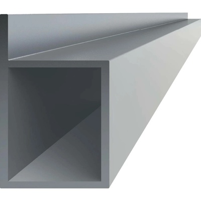 Hliníkový profil L, dutý profil 40x55x75x3 mm, délka 6000 mm