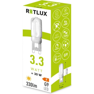 Retlux RLL 460 LED žárovka JC 3.3W G9 teplá bílá – Hledejceny.cz