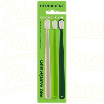 HERBADENT ORIGINAL FLOSS Zubní kartáčky s ultrajemnými kónickými vlákny 3 ks