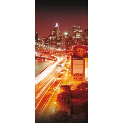 Preinterier Fototapeta - DV0164 - Oranžové mesto zrýchlené Samolep. fólia - 91cm x 211cm