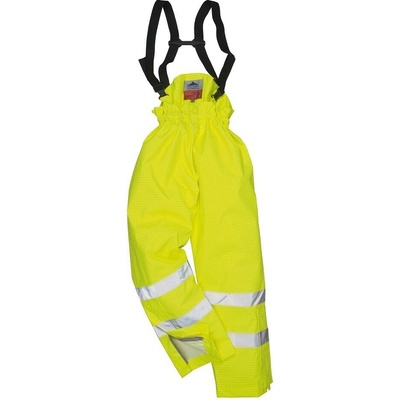 PortWest kalhoty Bizflame Rain Hi-Vis Antistatic FR S781 s laclem zateplené reflexní Žlutá