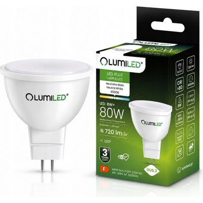 Lumiled LED žiarovka GU5.3 MR16 8W = 80W 720lm 4000K Neutrálna 120°