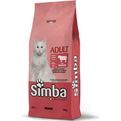 MONGE SIMBA Cat Beef kompletné suché krmivo pre dospelé mačky s hovädzím mäsom 20 kg