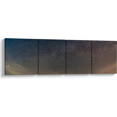 Obraz nočnej oblohy, štvordielne 160x40 cm