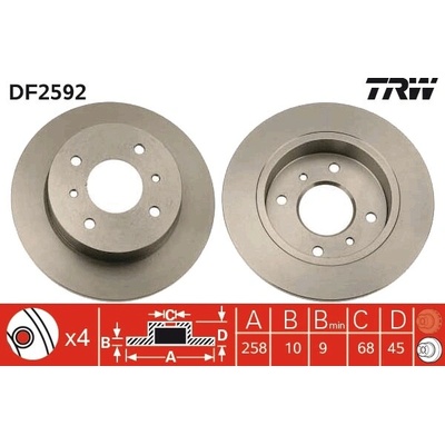 TRW Brzdový kotúč DF2592