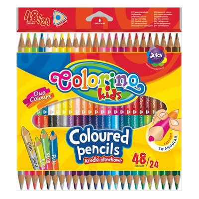 Pastelky trojhranné oboustranné 48 barev