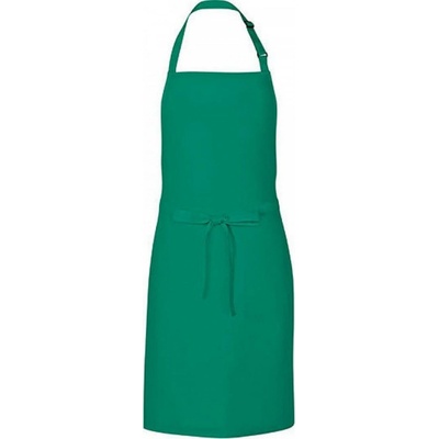 Link Kitchen Wear Univerzální keprová zástěra s laclem a nastavitelným páskem u krku zelená jarní 72 x 85 cm X986