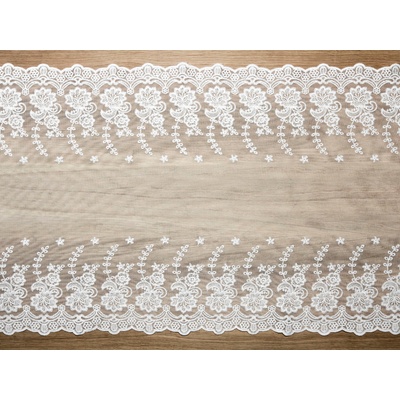 PartyDeco.pl Dekorační krajka IVORY, 45 cm x 9 m