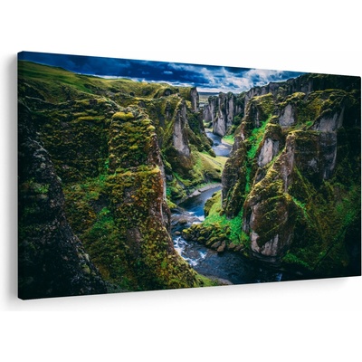 Obraz - Rieka v skalnatom údolí, jednodielne 90x60 cm