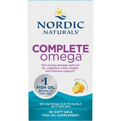 Nordic Naturals Complete Omega-3, 565 mg, Citrón, 60 softgelových kapsúl