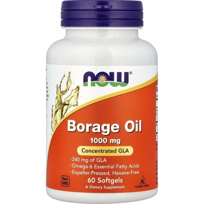 Now Foods Olej z Brutnáku Lékařského Borage Oil 1000 mg 60 kapsúl