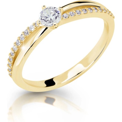 Cutie Jewellery Nežný trblietavý prsteň zo žltého zlata Z6728 2837 10 X 1