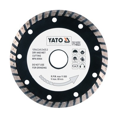 Yato Kotouč diamantový 125 x 22,2 x 2,6 mm turbo