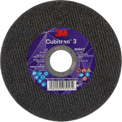 3M Cubitron 3 Rezný kotúč 125 x 1,0 x 22,23 mm 86647