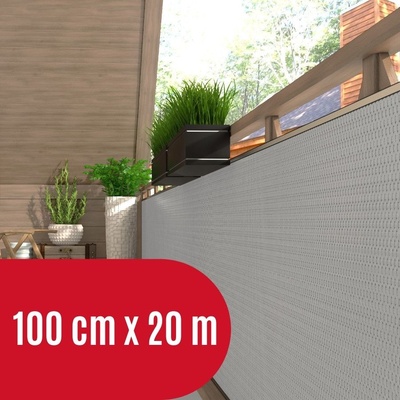 Progresja Zástěna na balkon ratanová, výška 100 cm - balení 20 m, světle šedá RD17