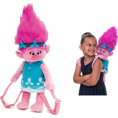 žiadna značka Predškolský ruksak jednokomorový Trollovia Kids Licensing dievčenský ružový