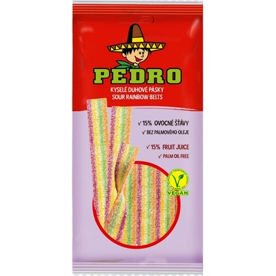 PEDRO Pásky želé kyslé dúhové 20 x 80 g