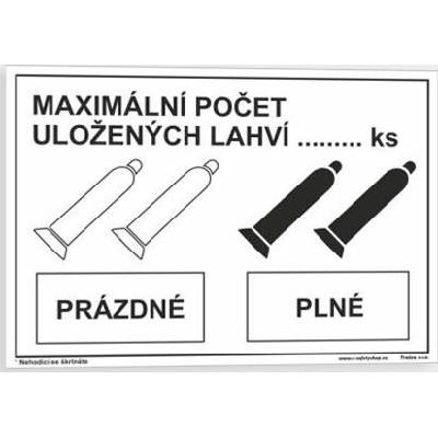 Traiva s.r.o Maximální počet uložených láhví ..... Ks prázdné - plné Verze: Plast 210 x 148 mm (A5) tl. 0.5 mm - Kód: 00491