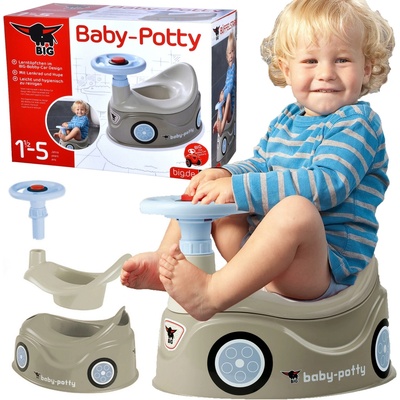 BIG Nočník New Bobby Car šedý s volantom
