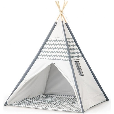 EcoToys indiánský stan teepee bílo-šedý 8112