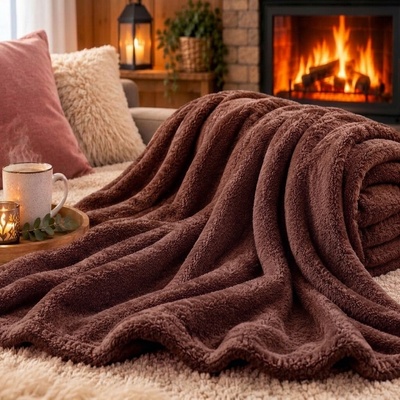 Top textil Mikroflanelová deka čokoládově hnědá 150x200