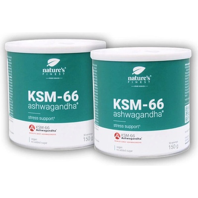 Natures Finest KSM-66 Ashwagandha Powder 2 x 150 g