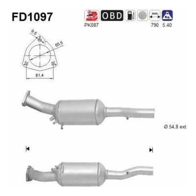 Filter sadzí pevných častíc výfukového systému AS FD1097