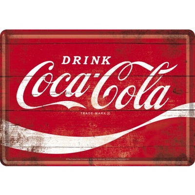Nostalgic-Art Plechová pohlednice - Coca-Cola (červené logo)