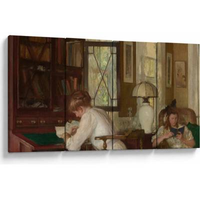 Obraz - Edmund Tarbell, Josephine and Mercie, reprodukcia, štvordielne 160x80 cm