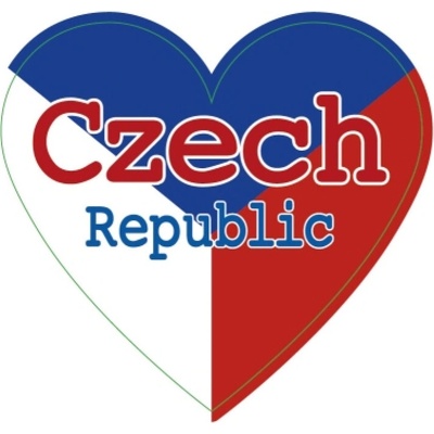 Samolepka vlajka Česká republika Srdce 5,6 x 6 cm - farebná