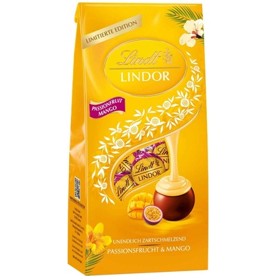 Lindt Lindor mléčné čokoládové kuličky s marakujou a mangem 137 g