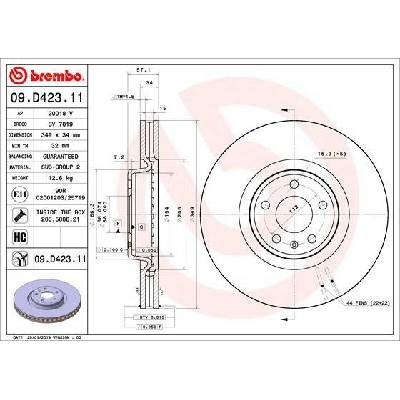 Brzdový kotúč BREMBO 09.D423.11