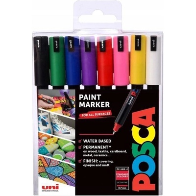 Posca Súprava akrylových popisovačov 0,7 mm - základné farby 8 ks