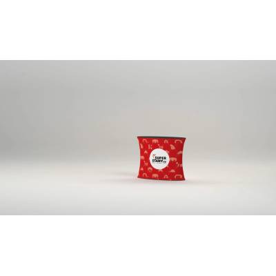 Textilný promo stolík, vlastná potlač, umývateľná doska - RED OVAL MAXI - Komplet ( rám + potlač grafiky )