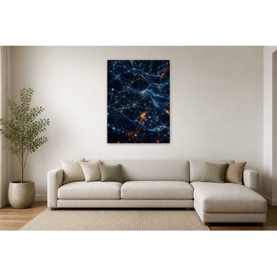 Obraz na plátně – Světelná datová síť 90 × 120 cm