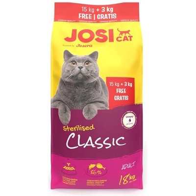 JosiCat Sterilised Classic – granule pre kastrované mačky Množstvo v kg: 15kg